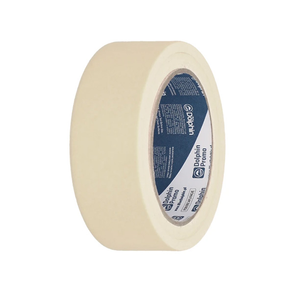 Blue Dolphin Masking Tape White, Yellow - 38mm x 50m - 1x Roll Per Pack