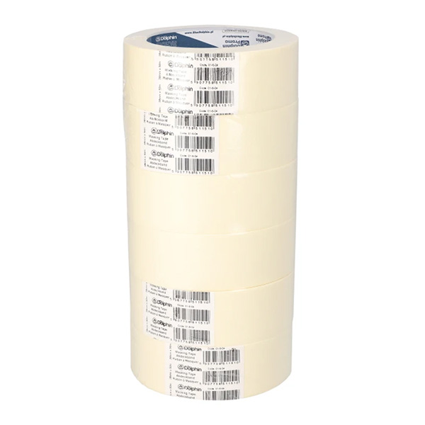 Blue Dolphin Premium Masking Tape White, Yellow - 38mm x 50m - 1x Roll Per Pack