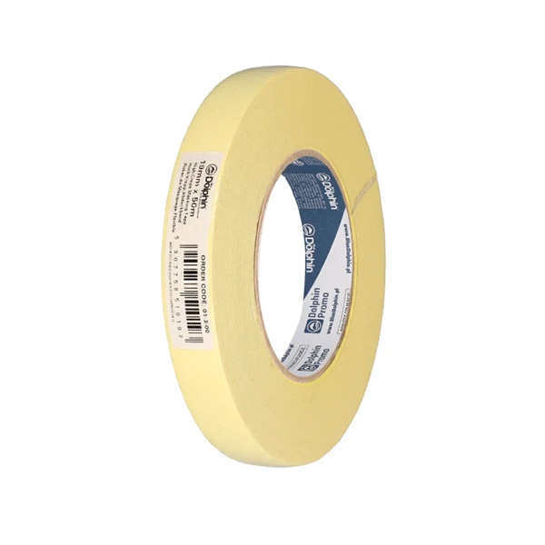 Blue Dolphin High Crepe Tape Yellow - 19mm x 50m - 1x Roll Per Pack