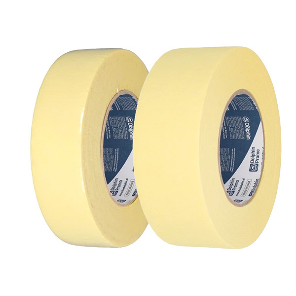 Blue Dolphin High Crepe Tape Yellow - 19mm x 50m - 1x Roll Per Pack