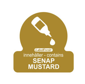 Allergy Food Label Mustard - 30mm x 30mm - 500 Labels Per Pack