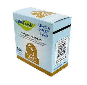 Allergy Food Label Mustard - 30mm x 30mm - 500 Labels Per Pack