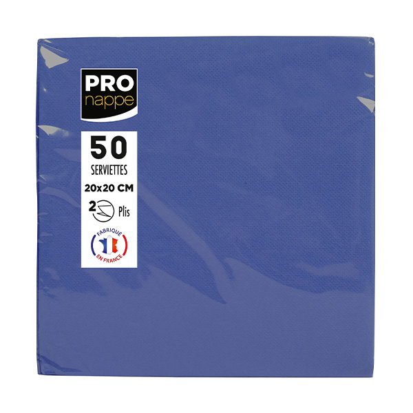 Party Napkins Navy Blue - 2Ply 20x20cm 4x Fold - 50x Per Pack