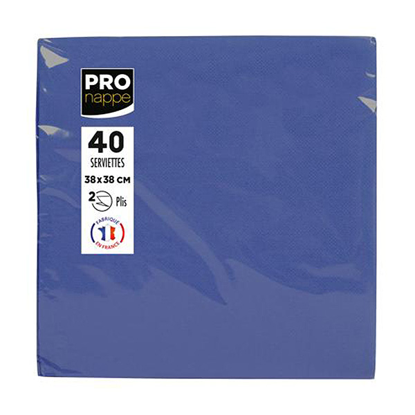 Party Napkins Navy Blue - 2Ply 38x38cm 4x Fold - 40x Per Pack