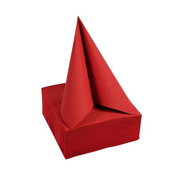 Party Napkins Red - 2Ply 20x20cm 4x Fold - 50x Per Pack