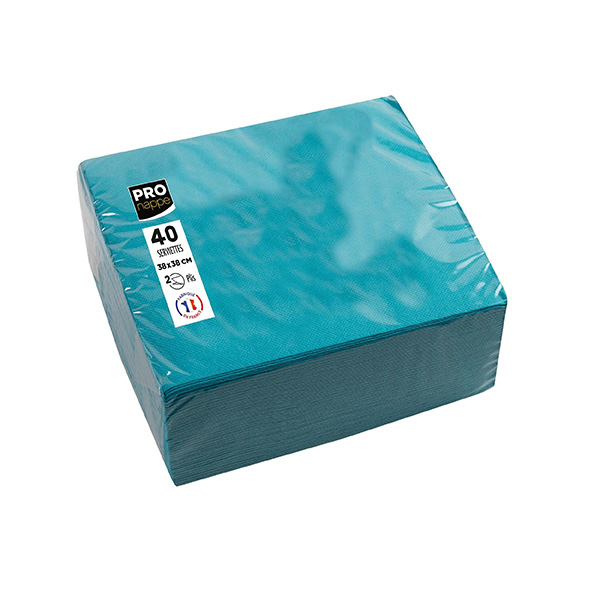Party Napkins Turquoise - 2Ply 38x38cm 4x Fold - 40x Per Pack