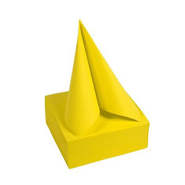 Party Napkins Yellow - 2Ply 38x38cm 4x Fold - 40x Per Pack