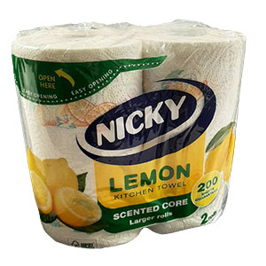 Nicky 2 PLY Premium Kitchen Paper Rolls - 2 Rolls Per Pack