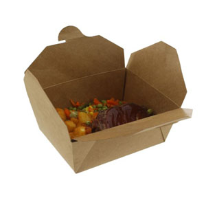 No.8 Multi-Food Kraft Boxes - 1350ml Lockable Lid - 50x Per Pack