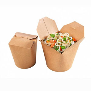 26oz Kraft Compostable Noodle Box - Round Bottom - 50x Per Pack