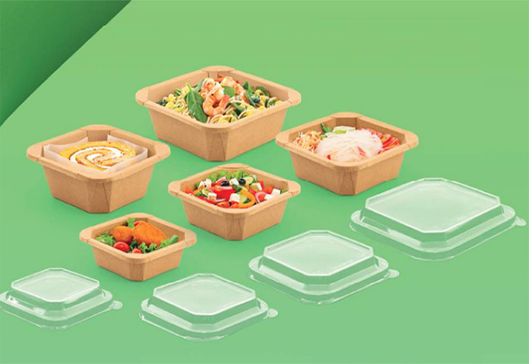 Octa Kraft Snack Tub 1200ml/42oz with Antifog Lid - 50x Per Pack