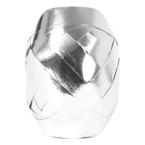 Curling Ribbon Silver Metallic Glossy - 10mm x 10m  - 1x Roll Per Pack