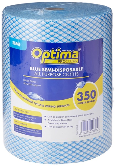 Standard J Cloth Rolls 220mmX400mm Blue - 350x Per Pack