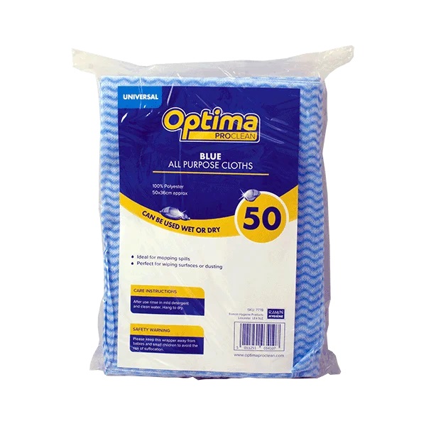 Standard J Cloths 500mm x 360mm Blue - 50x Per Pack