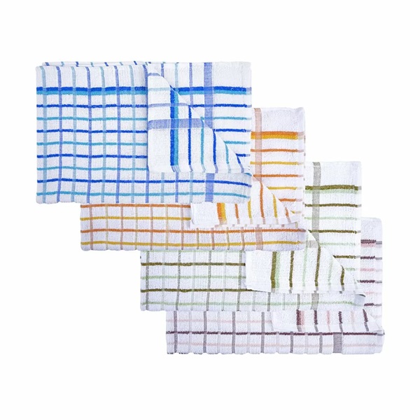 Premium Tea Towel Terry Check 460mm x 710mm - 10x Per Pack