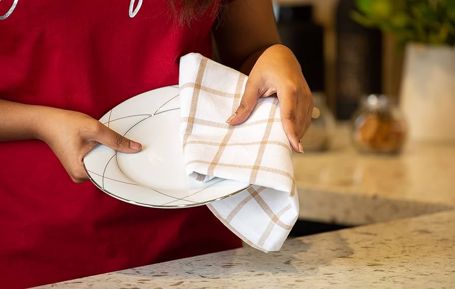 Premium Tea Towel Terry Check 460mm x 710mm - 10x Per Pack