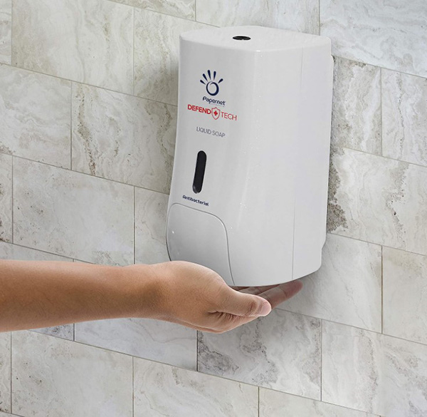 Defend-Tech No Touch Foam Soap Dispenser - White - 1x Per Pack