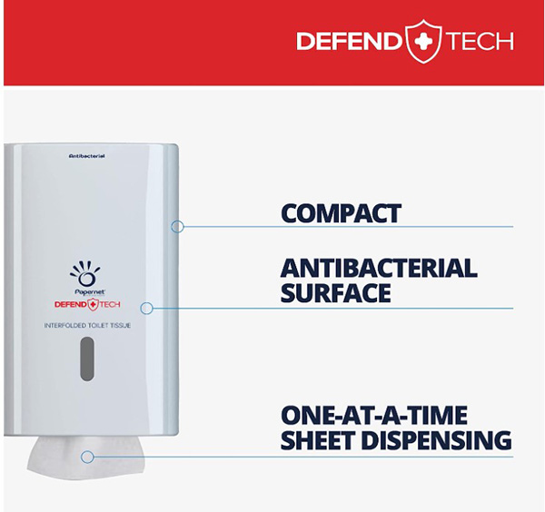 Defend-Tech Interfolded Toilet Tissue Black Dispenser - 1x Per Pack