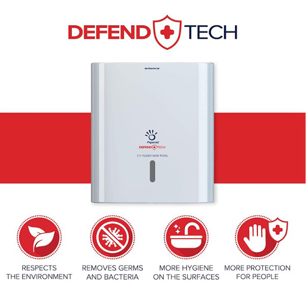 Defend-Tech Hand Towel White Dispenser - C/V Fold - 1x Per Pack