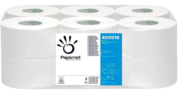 PaperNet 2Ply Mini Jumbo Toilet Rolls 95mm x 152m - 12x Rolls Per Pack