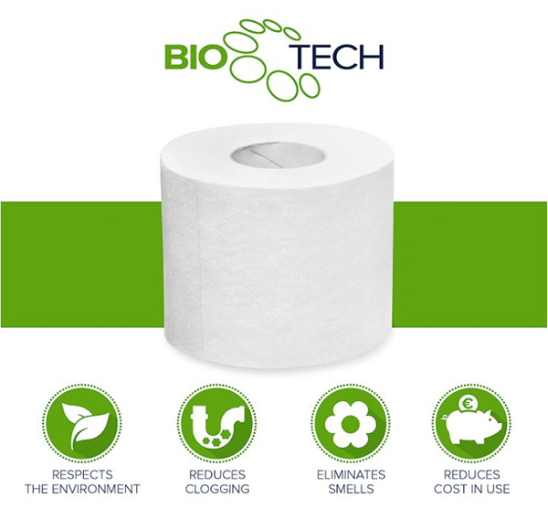 PaperNet 2Ply Mini Jumbo Toilet Rolls with Bio-Tech 95mm x 150m - 12x Rolls Per Pack