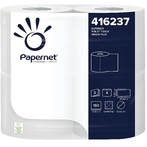 PaperNet 3Ply Premium Toilet Tissue Rolls - 4x Rolls Per Pack