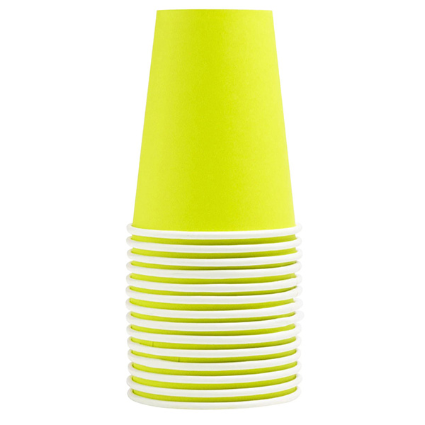 Party Paper Cups Kiwi Green 200ml - 15x Per Pack