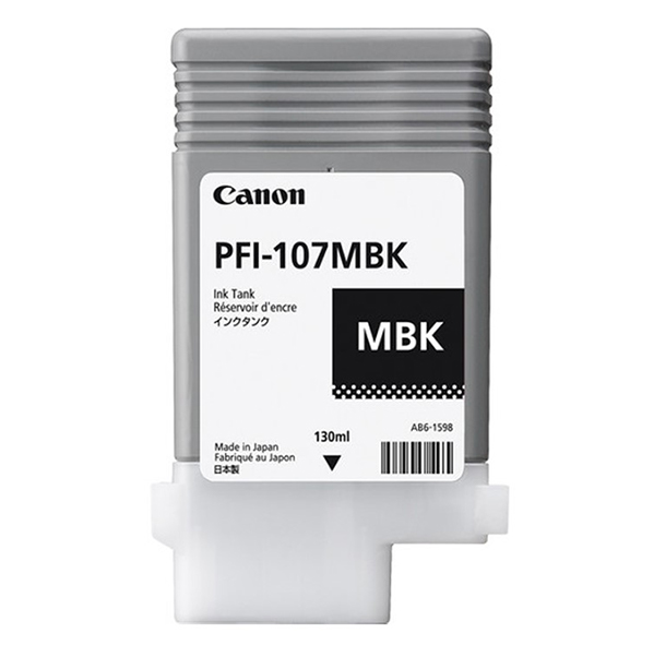 Canon PFI-107BK Black Ink Cartridge - 130ml (Dye Ink) - 1x Per Pack