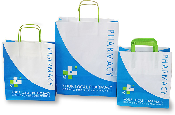 Twisted Rope Handle Pharmacy Bags Medium - 250x Per Pack