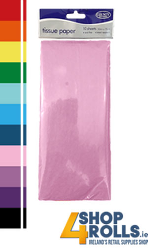 Tissue Paper, Pink - 50cm x 75cm - 10 Sheets Per Pack