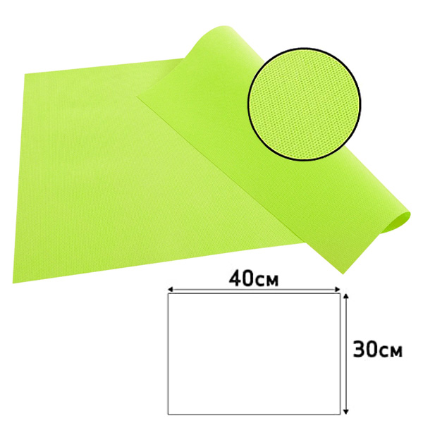 Party Placemats Kiwi Green - Premium Fabric Like - 30cm x 40cm - 100x Per Pack