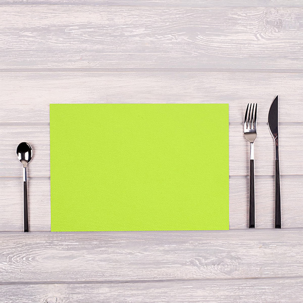 Party Placemats Kiwi Green - Premium Fabric Like - 30cm x 40cm - 100x Per Pack