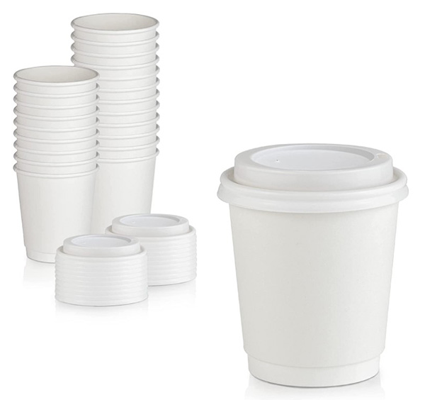 8oz Plain White Double Wall Cup - 25x Per Pack