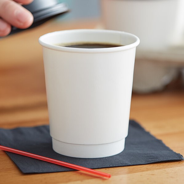 8oz Plain White Double Wall Cup - 25x Per Pack