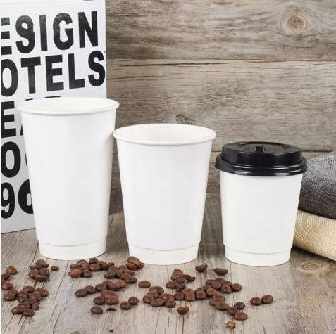 8oz Plain White Double Wall Cup - 25x Per Pack