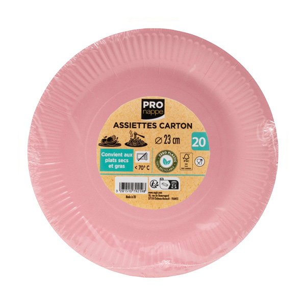 Party Plates Pink 23cm / 9inch - 20x Per Pack