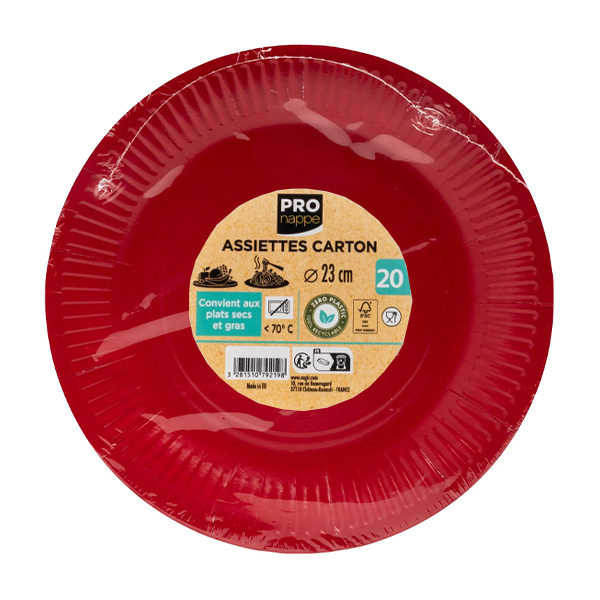 Party Plates Red 23cm / 9inch - 20x Per Pack