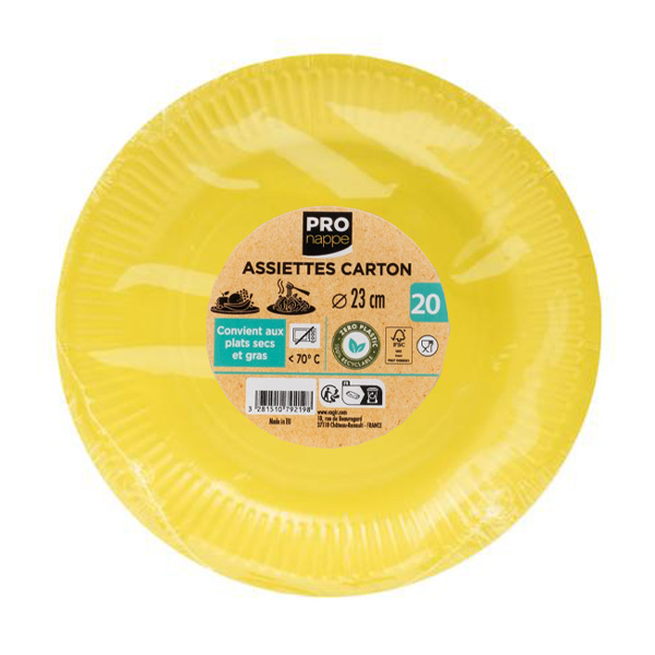Party Plates Yellow 23cm / 9inch - 20x Per Pack