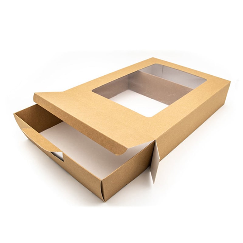 Medium Kraft Platter Base and Platter Box with Window - 25x Per Pack