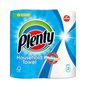 Plenty Kitchen Paper Rolls 2Ply - 2x Rolls per Pack