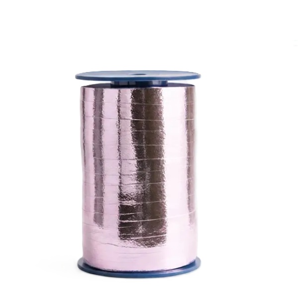 Curling Ribbon Powder Pink Metallic Glossy - 10mm x 250m  - 1x Roll Per Pack