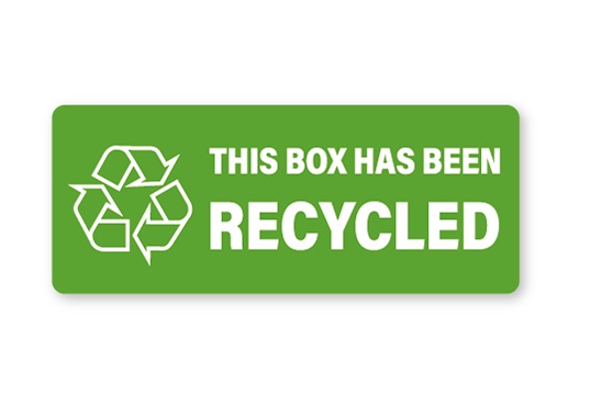 Recycled Box - Packaging Labels - 89mm x 36mm - 1000x Labels Per Roll
