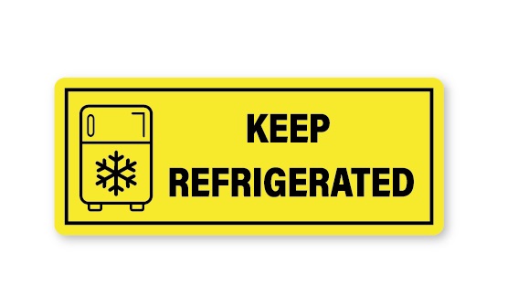Keep Refrigerated - Packaging Labels - 89mm x 36mm - 1,000x Labels Per Roll