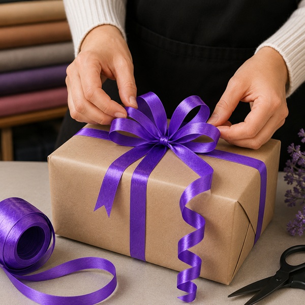 Curling Ribbon Purple Glossy - 7mm x 10m  - 1x Roll Per Pack