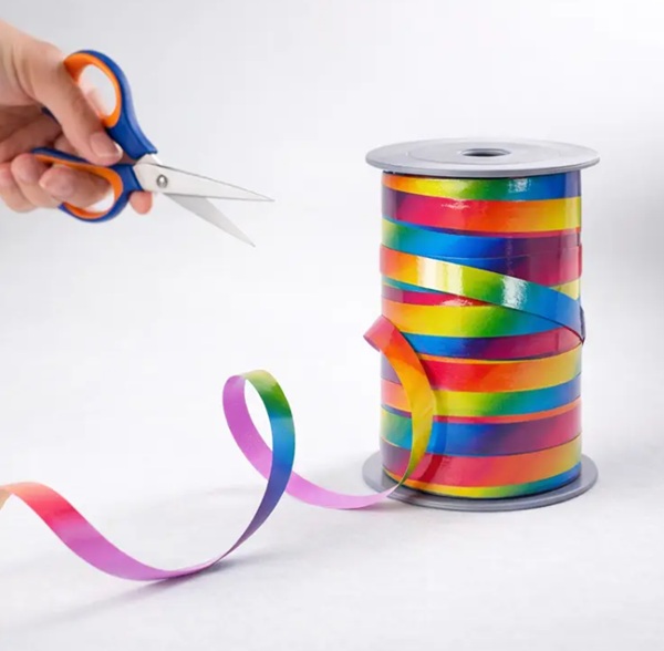 Curling Ribbon Rainbow Glossy - 10mm x 200m  - 1x Roll Per Pack