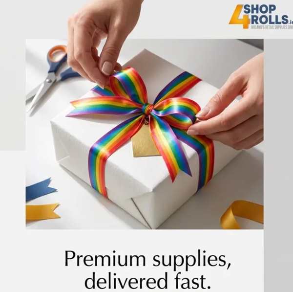 Curling Ribbon Rainbow Glossy - 10mm x 200m  - 1x Roll Per Pack