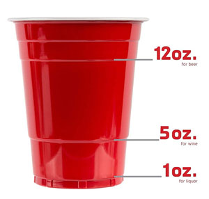 12oz Red Party Cup - 50x Per Pack