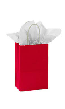 Luxury Red Paper Bags - Small Twist Handle - 50x Per Pack