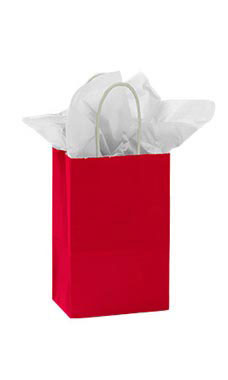 Luxury Red Paper Bags - Medium Twist Handle - 50x Per Pack