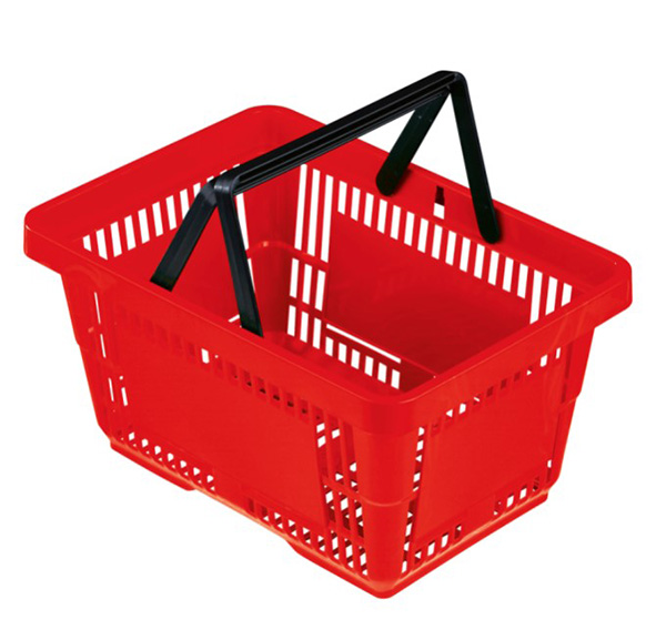 Red Plastic Shopping Basket - 28Litre - 1x Per Pack